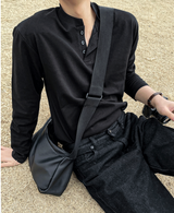 cosyharu ヘンリーネック ボンド長袖シャツ