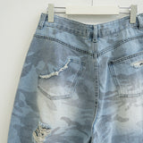 Blur Camo Bermuda Denim Pants