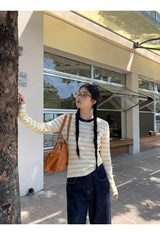 ボウイエローストライプ長袖Tシャツ