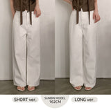 Darunel Cotton Hidden Banding Wide Pants (3color/ 2type)