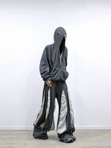 RELABEL (Split Dream) Multi-Zip Reversible Patchwork Adjustable Multi-Style Wear Cut-Out Four-Zip Patchwork Sweatpants
