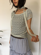 Blossom Lace T-shirt + Scarf (4color)