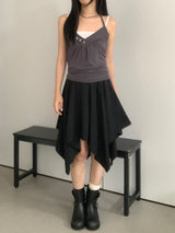 Moen V-Neck Halter-Neck Button Top