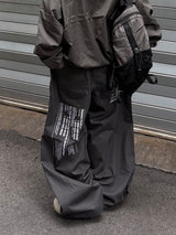 back code cotton wide pants