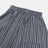 パス リネン ストライプド パンツ