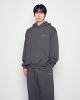 25FW BASIC LOGO NAPPING HOODIE CHARCOAL
