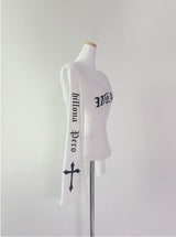 Finchro Lettering Cross Top (white)