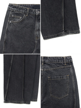 Beldin Pintuck Wide Denim Pants S M L (2 Colors)