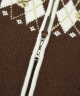 Women’s Nordic Zip-Up Knit Cardigan Brown