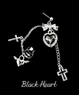 ブラックハートロックピアス&イヤーカフ 1PC