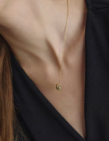 26SS★ Champagne Full Moon Silver Mary Bowl Necklace