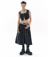 ショートジップクロップベスト