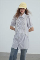 Unique Flare Long Linen Blouse