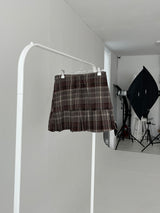 Top checkered pleats skirt (one color)