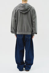 Pigment Applique Hooded Zip Up (3color)