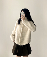 Hani cozy high neck button cardigan