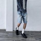 Washed Distressed Wide Shorts