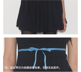 rirri SS 100% Cotton Jacquard Camisole Dress with Smocked Waist in Slimming Black (Excluding Blue Sash)