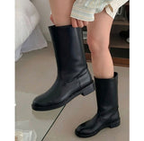 ROUND HALF BOOT (BLACK)