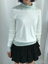 フェミニンフラットネックロングTシャツ