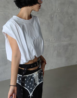 Pad string pintuck oversized fit sleeveless