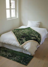 green bloom tassel blanket