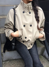 バリン トレンチ クロップ バックル ショート ジャケット