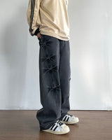 Pin Curved Denim Pants