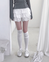 sheer white line heart-neck top