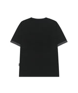 ヘブンセントカラーレイヤードロールアップTシャツ - ブラック