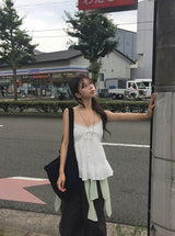 ロビット レース フレア フリル スリーブレス ブラウス