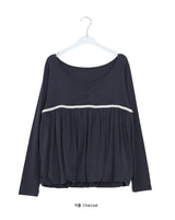 26FW★ [BAONHAUS] Aaron Lace Shirring Long Sleeve Tee