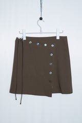 Button String Midi Skirt (Brown)