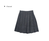 Daren Wool Pleated Check Midi Skirt