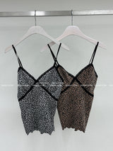 leopard lace bustier sleeveless