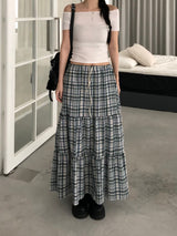 Checkered Long Skirt (2color)
