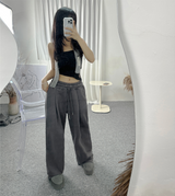 (65% COTTON/INNER ITEM) ベーシックストレッチリブアシンメトリークロップチューブトップ - 2 COLOR
