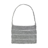 メタリックショルダーネットバッグ (silver)