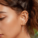Gold Sparkle 925 Silver Ring Earring E061-05G