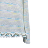 (2color) Frill Slub Stripe Cut-Out Shoulder Long Sleeve Tee