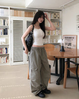Kinz Dyeing Washing Snap Cargo Pants