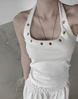 Terre Eyelet Halter Sleeveless