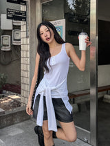 Tian snap layered wrap sleeveless