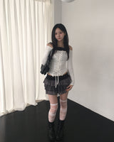 ストライプフリルカンカンスカート