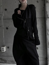 suede drape rider jacket (2color)