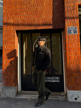 City wool one tuck wide pants