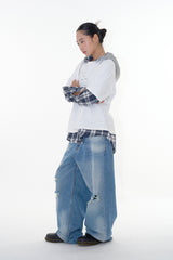 Flock dis curved denim pants