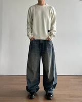 Number Patch Round Knit
