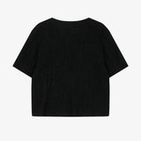 リンクルクロップTシャツ　ブラック