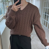 オーバーフィットツイストVネックニット (7color)